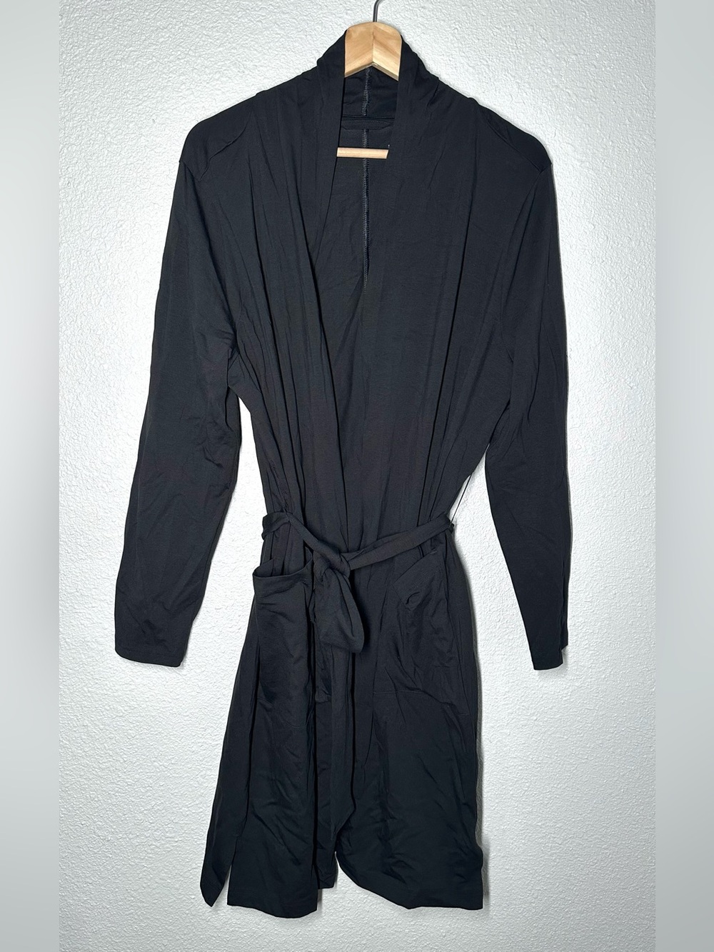 Pact Organic Cotton Cool Stretch Lounge Duster Women’s Black Size Large